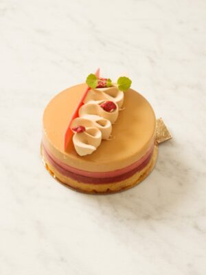 Karamell-Hallon-Mandelbakelse